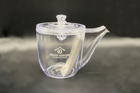 K2247 割れない透明急須大容量タイプ / 野口熊太郎茶園限定ロゴ入り【ブラウン】
