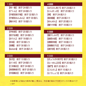 【6ヶ月定期便】宇都宮餃子　32店舗定期便　計700個以上 ｜ ぎょうざ 冷凍餃子 冷凍食品 惣菜 栃木県 宇都宮市 ※着日指定不可
