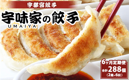 【定期便6ヶ月】宇都宮餃子 宇味家のぎょうざ　(生冷凍)　[20g×24個入り 2箱×6ヶ月]