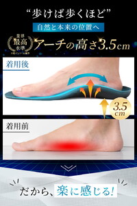 INFIELD インソール アーチサポート［足のプロと共同開発］ ｜ 衝撃吸収 疲れにくい 土踏まず 中敷 男女兼用 姿勢改善 立ち仕事 通気性 消臭 XS S M L XL