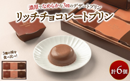 リッチチョコレートプリン 6個 ｜ 菓子 手土産 ギフト スイーツ チョコ プリン チョコレート 食べ比べ ※離島への配送不可 4,200円