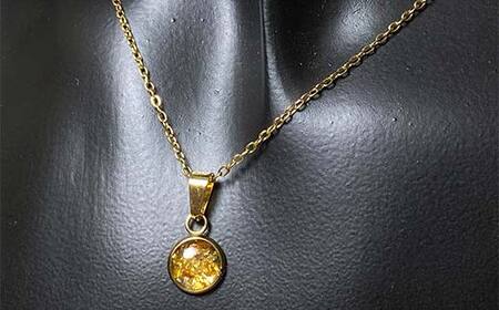 イミラック隕石のネックレス ゴールド GOLD 希少 宇宙 お守り ペンダント アクセサリー F7Z-1596