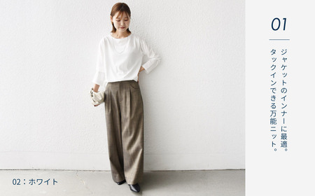 【SHIPS】コットンハイゲージ プルオーバー ホワイト フリーサイズ  F7Z-1644