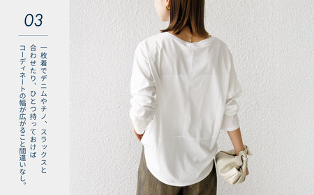 【SHIPS】コットンハイゲージ プルオーバー ホワイト フリーサイズ  F7Z-1644