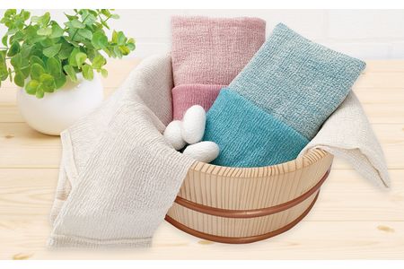 絹の美泡 セリシン美容タオル 3枚セット F7Z-160