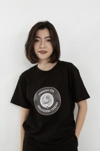 足利市 マンホールTシャツ 黒 L F7Z-553