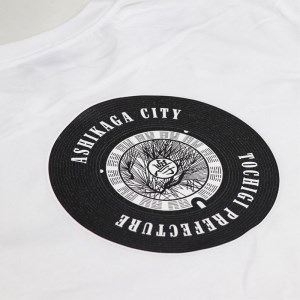 バックプリント 足利市 マンホールTシャツ 白 XL