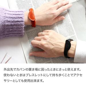 ハンガーブレスレット HUKURO 栃木レザー 全７色 [M]サイズ【オレンジ】【小物 ファッション 人気 おすすめ 】