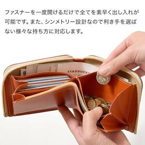 大きく開く小さな財布 二つ折り財布 サイフ HUKURO 栃木レザー 全6色【ブラック(黒糸)】【雑貨 ファッション 人気 おすすめ 】