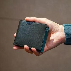 チマブエ Morris 栃木レザー 本革 二つ折り財布【紺】【雑貨 ファッション 人気 おすすめ 】