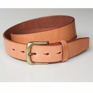 【minca】栃木レザーの希少な「ハーネスレザー」使用の贅沢な1枚革のレザーベルト/タン(生成)/幅35mm　HL-B02/TAN【38インチ 96.5cm】【小物 ファッション 人気 おすすめ 】