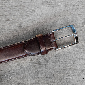 栃木レザー使用｜希少ハーネスレザーの贅沢ビジネスベルト｜Business belt｜ブラック｜minca（全3色）