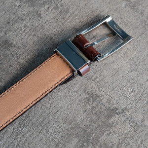 栃木レザー使用｜希少ハーネスレザーの贅沢ビジネスベルト｜Business belt｜キャメル｜minca（全3色）