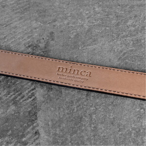 栃木レザー使用｜希少ハーネスレザーの贅沢ビジネスベルト｜Business belt｜キャメル｜minca（全3色）