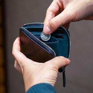 チマブエ Morris 栃木レザー 本革 L字ファスナーコンパクト財布 【紺】【雑貨 ファッション 人気 おすすめ 】