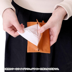 【オレンジ】ポケットティッシュケース HUKURO 栃木レザー