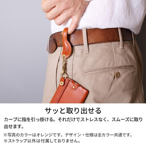 【ブラック(赤糸)】チョイガケストラップ [R] HUKURO 栃木レザー