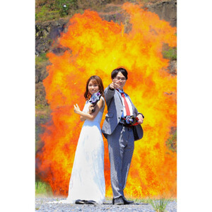 【岩舟爆破フォトウェディング】臨場感溢れる迫力満点のフォトウェディング