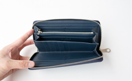 チマブエ 栃木レザー ラウンドファスナー長財布 【紺】【雑貨 ファッション 人気 おすすめ 】