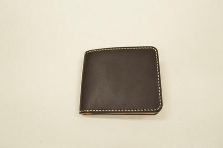 【全4色】栃木レザー 二つ折り財布コインポケット付 滑らかな手触り ハーフウォレット/Half wallet 01C/ブラック/minca　174