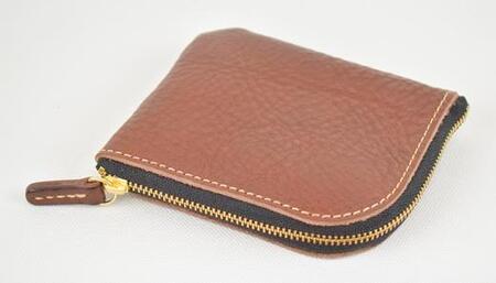 栃木レザー使用｜やわらか本革Lジップミニ財布｜Lzip wallet small 02｜チョコ｜minca（全7色）