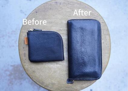 栃木レザー使用｜やわらか本革Lジップミニ財布｜Lzip wallet small 02｜チョコ｜minca（全7色）