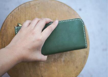 栃木レザー使用｜滑らか本革Lジップ長財布｜Lzip wallet 01｜タン｜minca（全6色）