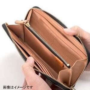 栃木レザー使用｜滑らか本革Lジップ長財布｜Round zip wallet 01｜タン｜minca（全7色）