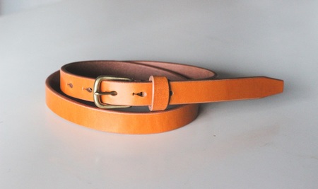 【minca】細幅20mmベルト/34インチ  栃木レザーの希少な「ハーネスレザー」使用の贅沢な1枚革のレザーベルト/キャメル/HL-B04/CAMEL【小物 ファッション 人気 おすすめ 】