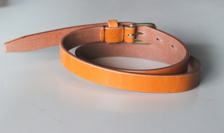 【minca】細幅20mmベルト/34インチ  栃木レザーの希少な「ハーネスレザー」使用の贅沢な1枚革のレザーベルト/キャメル/HL-B04/CAMEL【小物 ファッション 人気 おすすめ 】