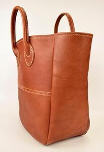 栃木レザー使用｜ソフトな手触り 本革 小さめトートバッグ｜Tote bag 03 M｜チョコ｜minca（全7色）