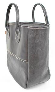 栃木レザー使用｜ソフトな手触り 本革 A4対応トートバッグ｜Tote bag 03 M｜ブラック｜minca（全7色）