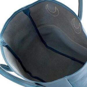 栃木レザー使用｜ソフトな手触り 本革 A4対応トートバッグ｜Tote bag 03 M｜ブルー｜minca（全7色）