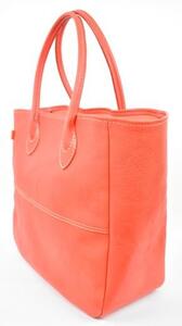 栃木レザー使用｜ソフトな手触り 本革 A4も入る大容量 本革トートバッグ｜Tote bag 03 L｜レッド｜minca（全6色）