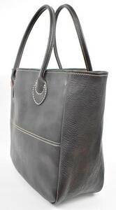 栃木レザー使用｜ソフトな手触り 本革 A4も入る大容量 本革トートバッグ｜Tote bag 03 L｜ブラック｜minca（全6色）