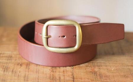 【minca】幅40mmベルト/32インチ  栃木レザーの希少な「ハーネスレザー」使用の贅沢な1枚革のレザーベルト オイルタイプ/チョコ/HL-B03/CHOCO　610【小物 ファッション 人気 おすすめ 】