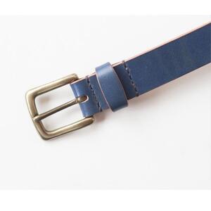 【minca】幅30mmベルト/32インチ  栃木レザーの希少な「ハーネスレザー」使用の贅沢な1枚革のレザーベルト/ブルー/HL-B01/BLUE　604【小物 ファッション 人気 おすすめ 】