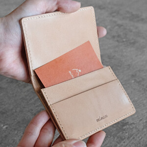 栃木レザー使用｜約30枚収納 本革名刺入れ｜Card holder 01｜タン｜minca（全7色）