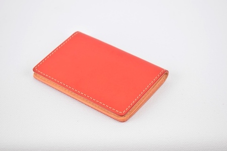 栃木レザー使用｜約30枚収納 本革名刺入れ｜Card holder 01｜レッド｜minca（全7色）