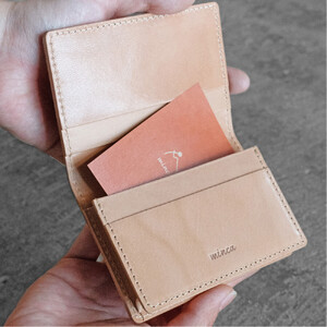 栃木レザー使用｜約50枚収納 本革名刺入れ｜Card holder 02｜タン｜minca（全7色）
