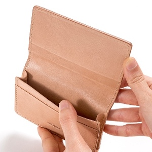 【全7色】栃木レザーの名刺入れ 約50枚収納 ポケット4つ Card holder 02/オリーブ/minca　416【雑貨 ファッション 人気 おすすめ 】