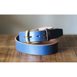 【minca】幅35mmベルト/34インチ  栃木レザーの希少な「ハーネスレザー」使用の贅沢な1枚革のレザーベルト/ブルー/HL-B02/BLUE/minca　563【小物 ファッション 人気 おすすめ 】 10,640円