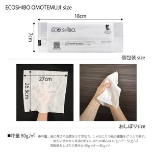 使い切りウェットシート 紙おしぼり ECOSHIBO(R)オモテムジ  50本【1625094】