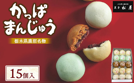 かっぱまんじゅう ＜15個＞ 【かぬまブランド認定】 | お菓子 和菓子 菓子 ギフト お土産 個包装 まんじゅう 饅頭 詰合 詰め合わせ 黒子松屋 ※離島への配送不可