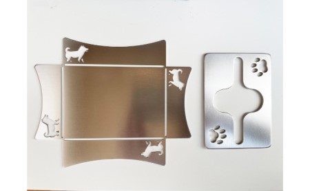 ポケットティッシュケース（犬） 雑貨 日用品 ポケットティッシュ ティッシュ ケース 卓上 デスク ステンレス 肉球 