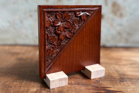伝統工芸日光彫 COASTER雅｜日光彫 伝統工芸品 木工品 工芸品 コースター 小物入れ 大島工房 日光市 [0599]
