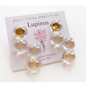 アレルギー対応ピアス「しゃぼん玉オーロラピアス」約4.2cm【1516625】