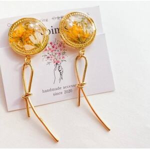 アレルギー対応ピアス「メラスフェルラとフォルビアのリボン」【1562336】