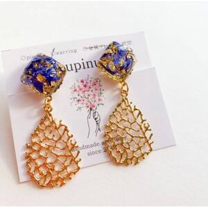 アレルギー対応ピアス「ブルーの矢車草」【1562337】