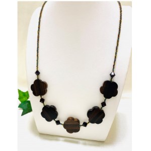 エボニー(黒檀)のフラワーネックレス【1356473】